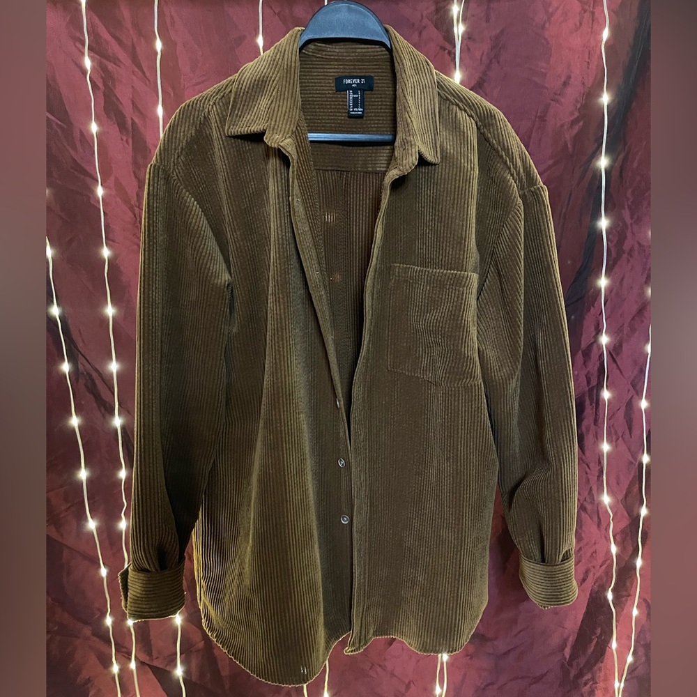Corduroy button down top